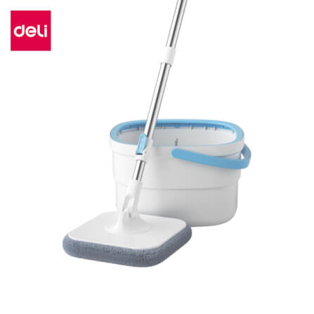 ชุดถังปั่นพร้อมไม้ม็อบ DELI VS1015-WH-01 สีฟ้า_0